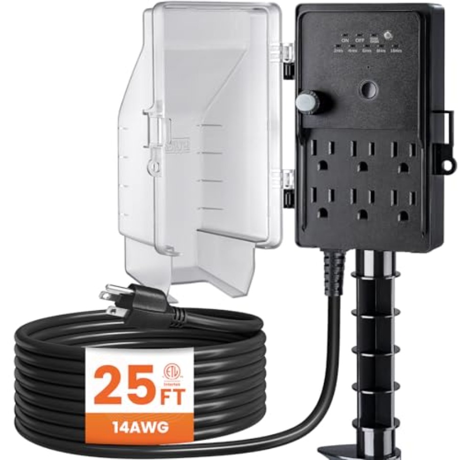 Outdoor Power Timer - Outdoor Power Stake Dusk to Dawn