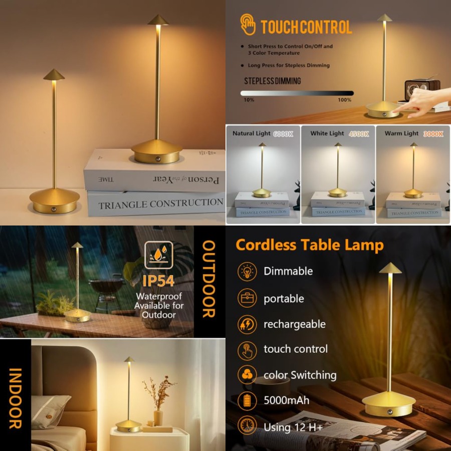 Power Outdoor - Cordless Table Lamp Set of 2,