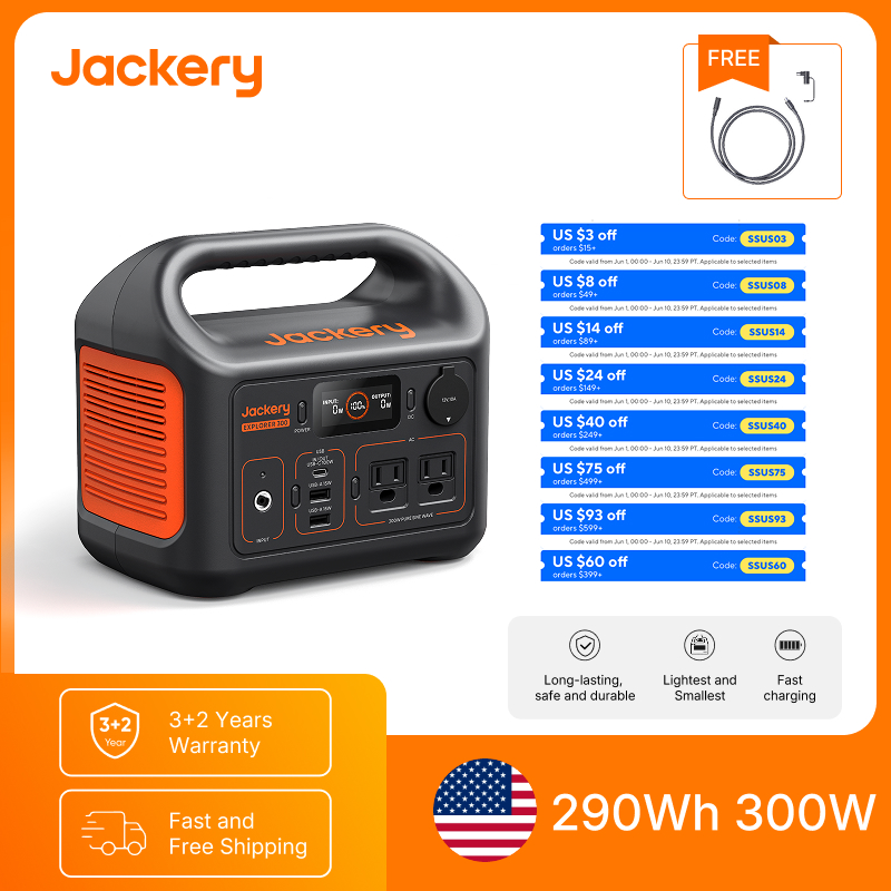 Outdoor Power Tower - Jackery Portable Power Station Explorer 300New