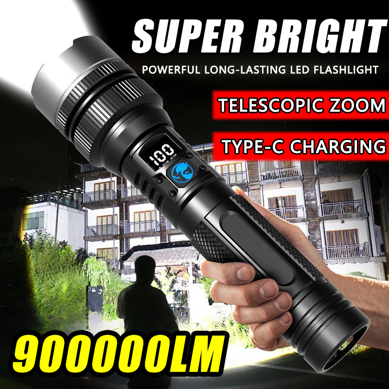 Outdoor Power Works - 900000LM Powerful LED Flashlight Type-c Rechargeable