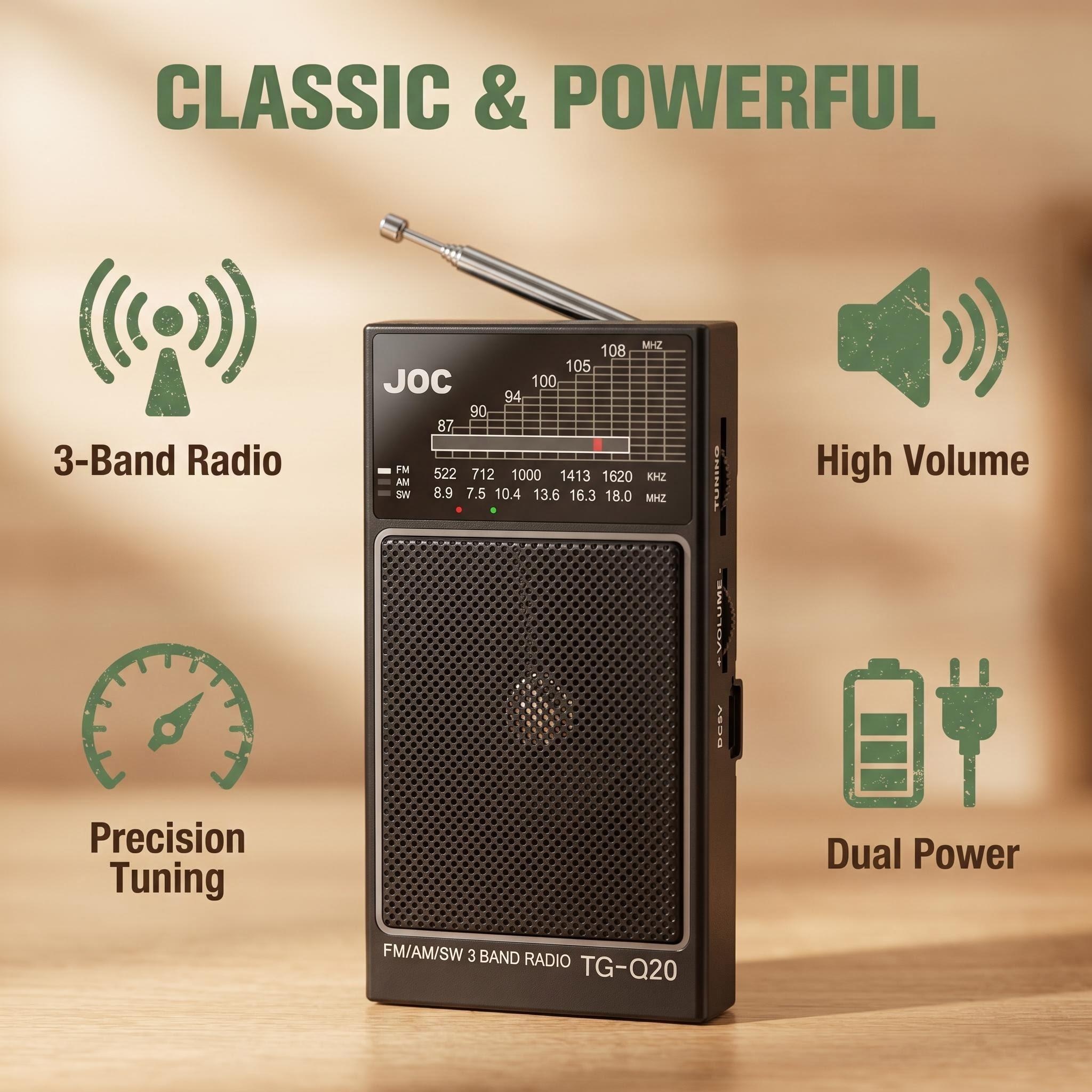 Outdoor Power Jack - Multi-Band Rechargeable Radio, Portable Radio, Type-C