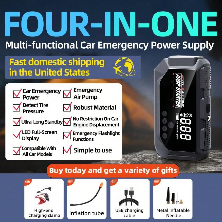 Power Outdoor - Four-In-One 12V 8000A Smart Car Jump