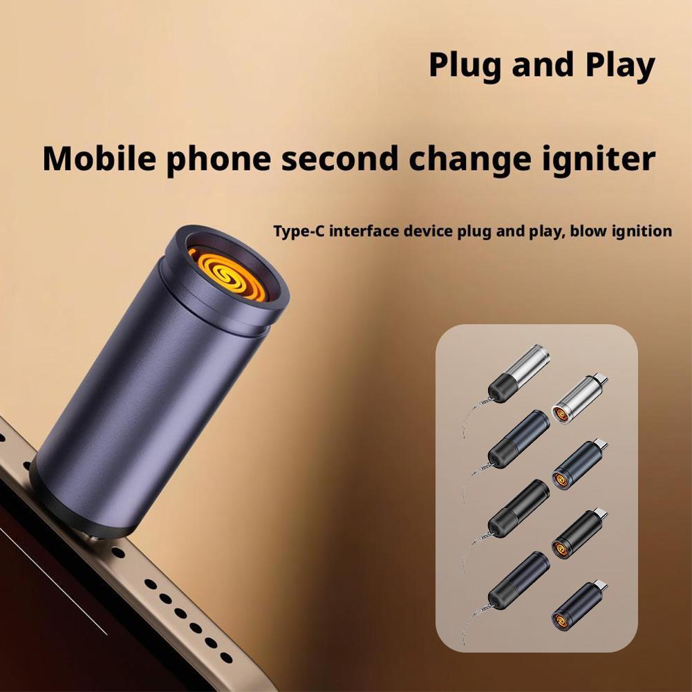 Outdoor Usb Power Adapter - Type C Mini Lighter Blow-to-Ignite Portable