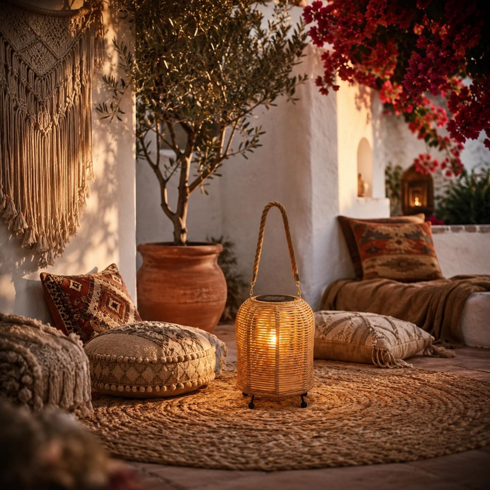 Outdoor Power For Camping - Handwoven Solar Lantern Warm LED Handwoven