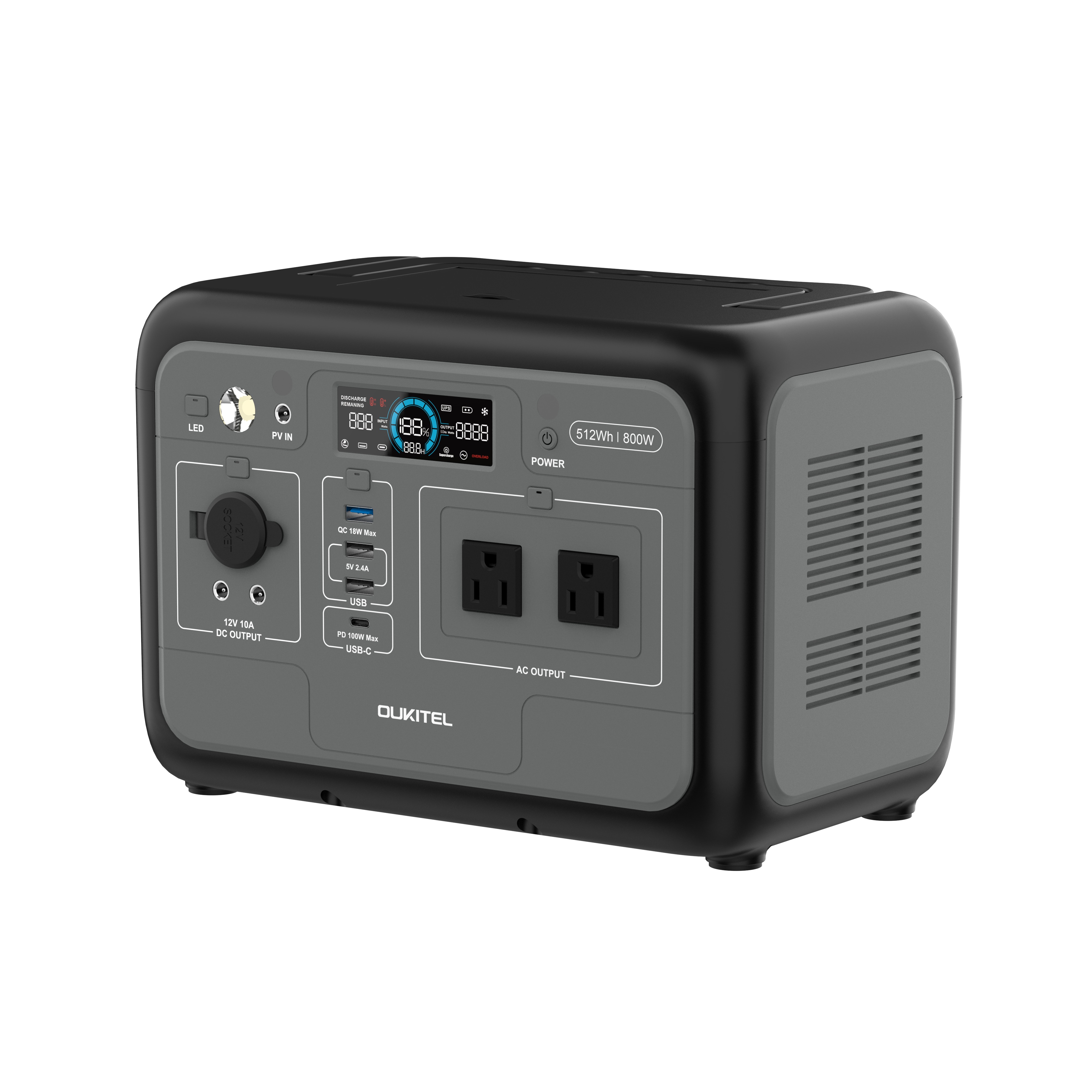 Power Outdoor - 800W LiFePO4 Portable Power Station, 120V/220V