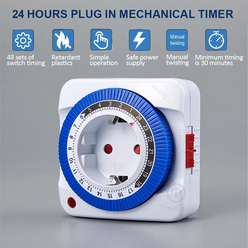 Outdoor Power Timer - EU/US 24 Hours Timer Switch Timer