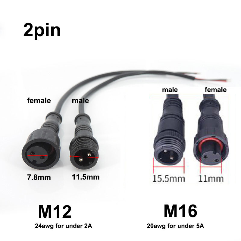 M12 M16 2 3 Pin core wire DC M – Outdoor Power Jack recenzja i cena