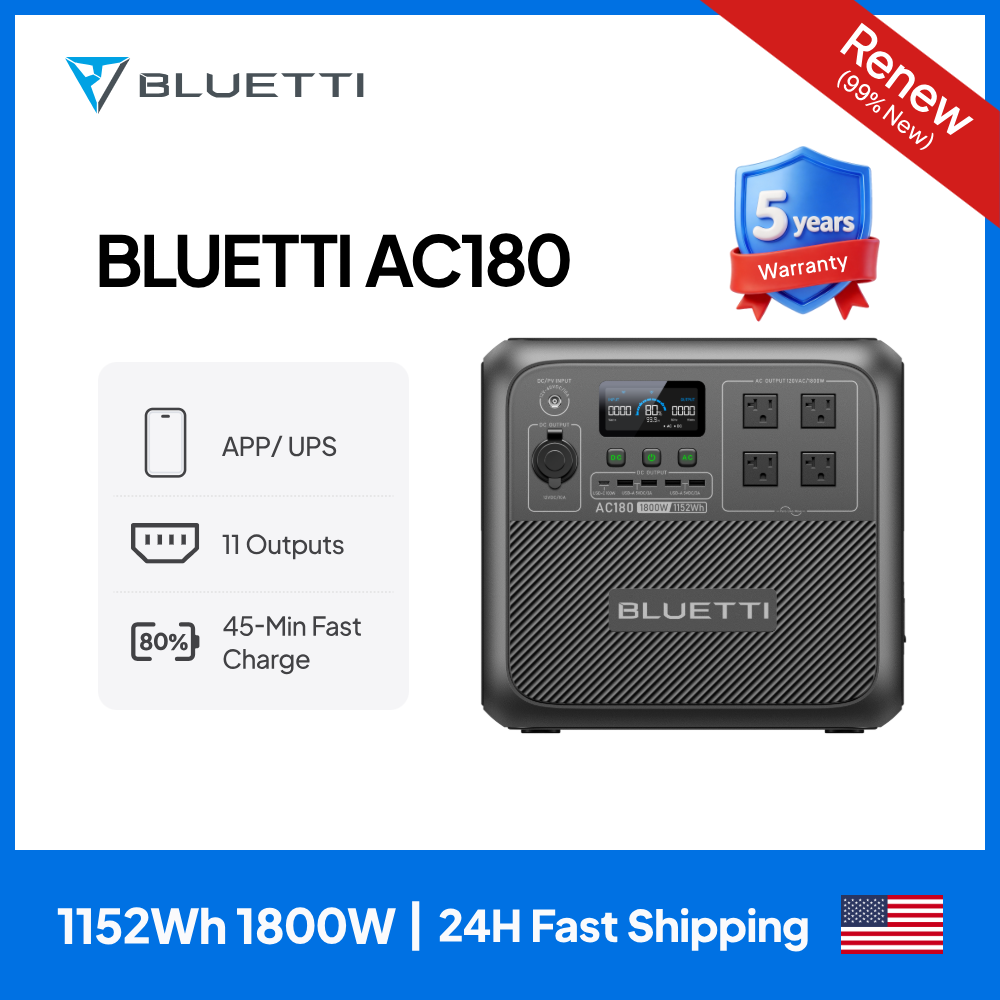 【RENEW】BLUETTI AC180 Solar Por – Outdoor Power Tower recenzja i cena