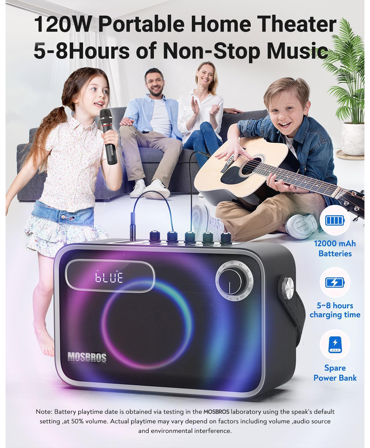 Portable Karaoke Machine 120W  – Outdoor Power Jack recenzja i cena
