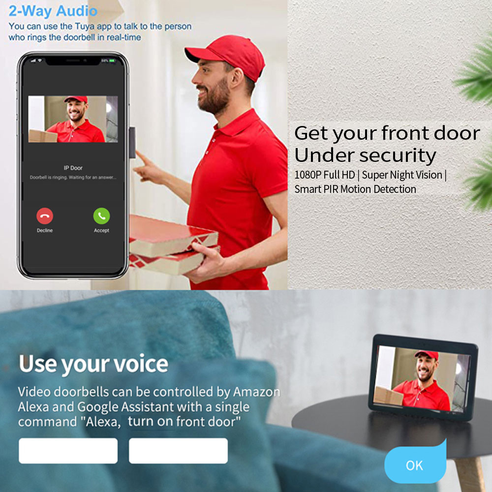 7 Inch Tuya Video Doorbell WiF – Outdoor Power Outlet Wifi recenzja i cena