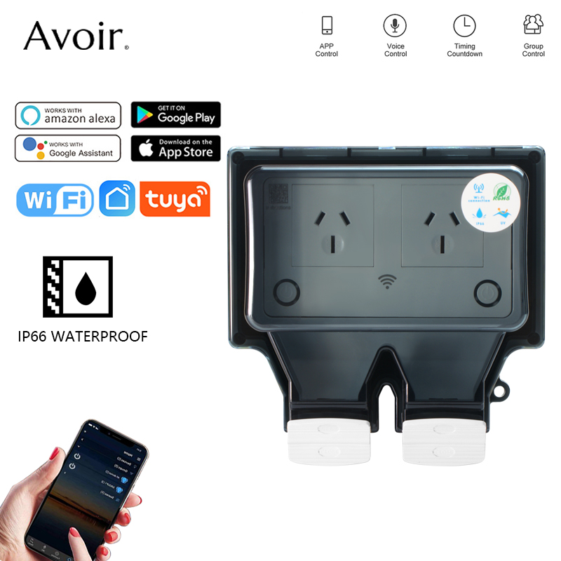 Avoir Tuya Wifi Waterproof Ele – Outdoor Power Outlet Wifi recenzja i cena
