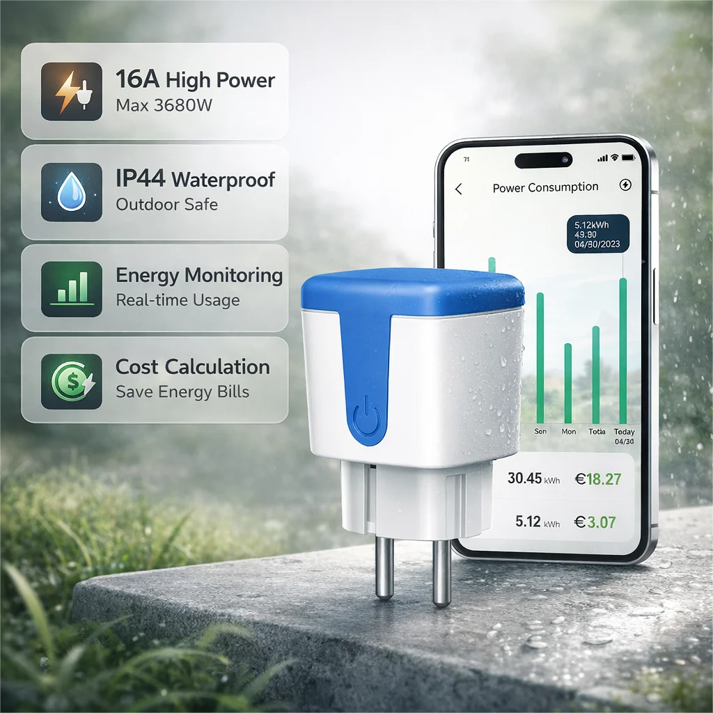16A WiFi EU Socket Smart Outdo – Outdoor Power Outlet Wifi recenzja i cena