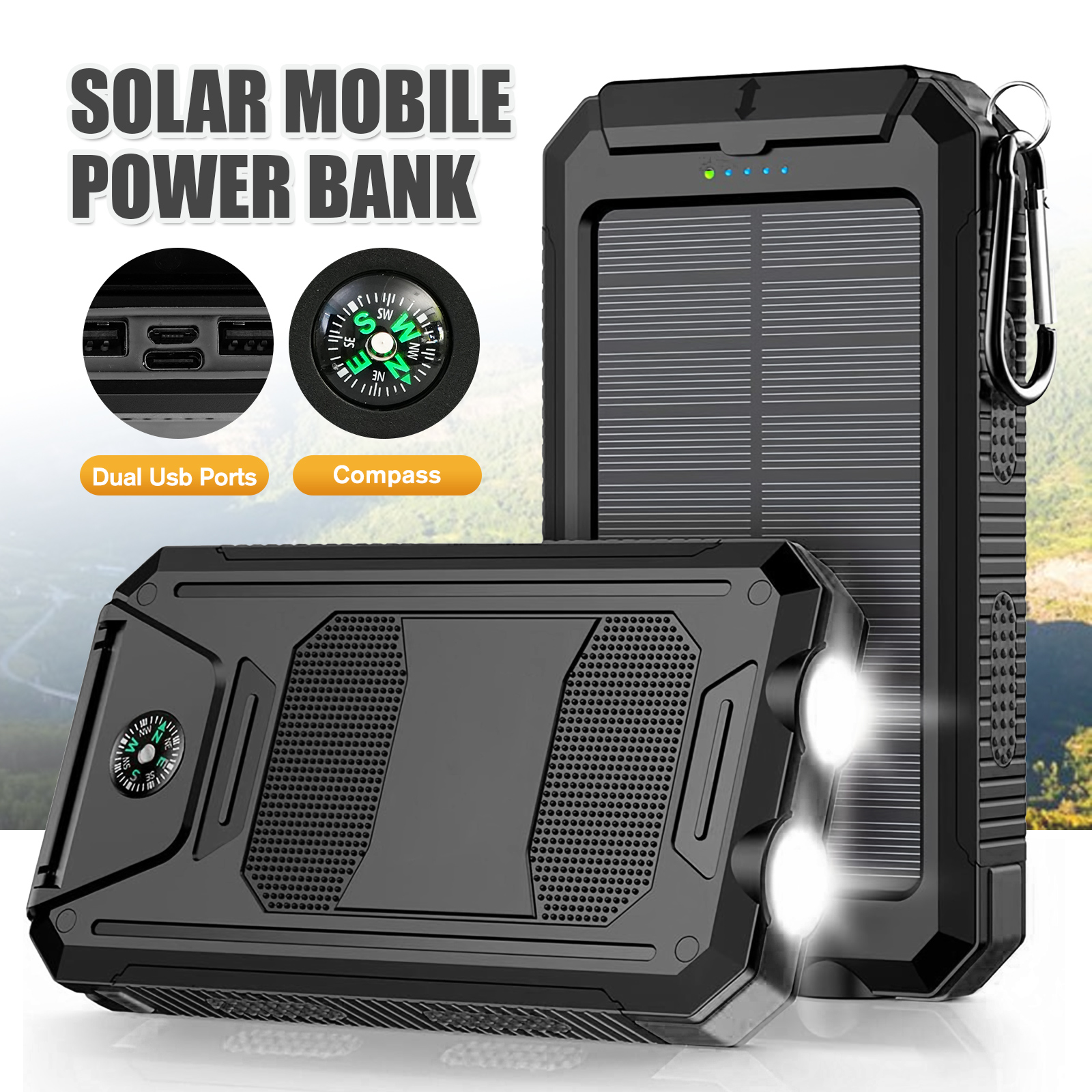 10000mAh Solar Power Bank Port – Outdoor Usb Power Bank recenzja i cena
