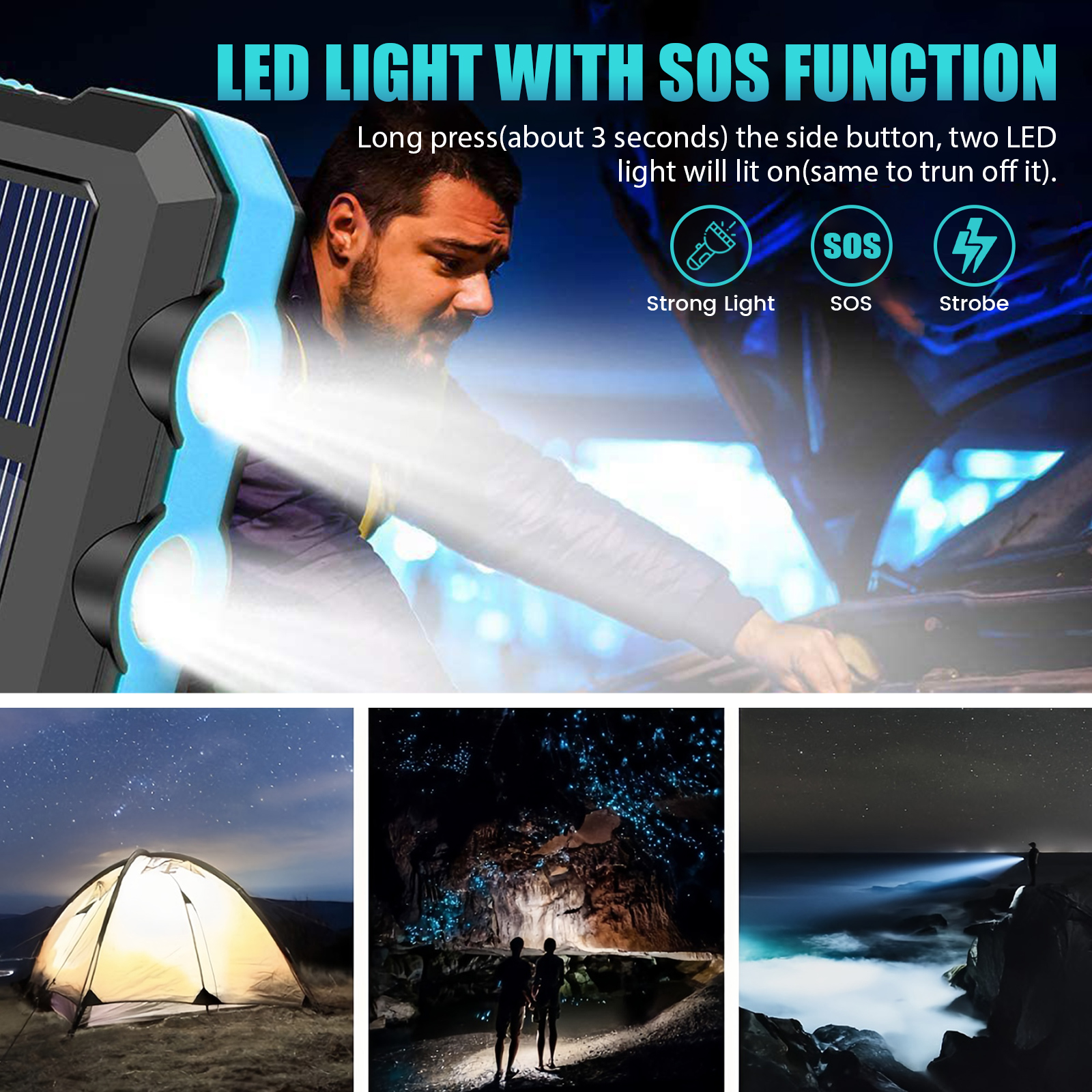 10000mAh Solar Power Bank Port – Outdoor Usb Power Bank recenzja i cena